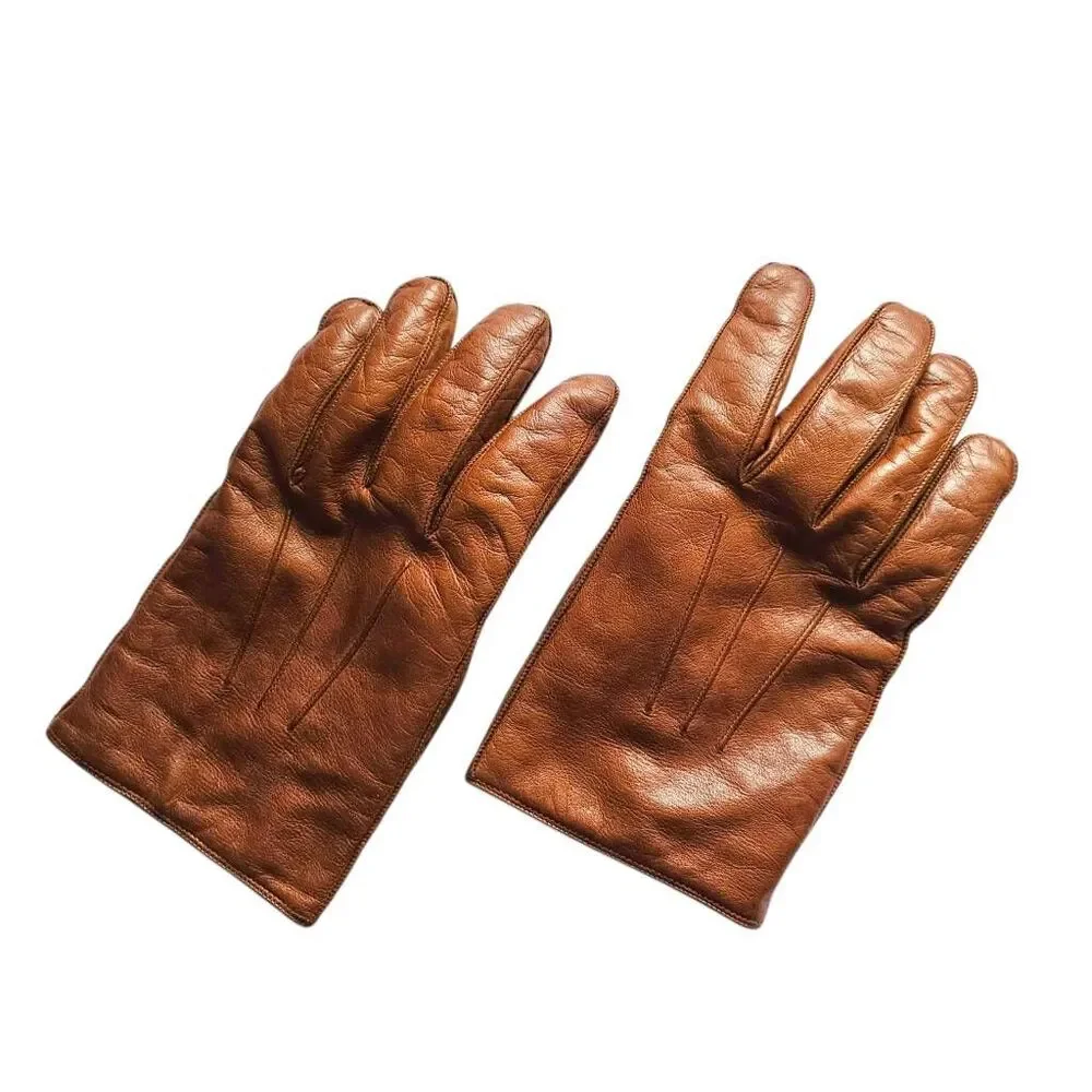 vintage coach leather + cashmere gloves